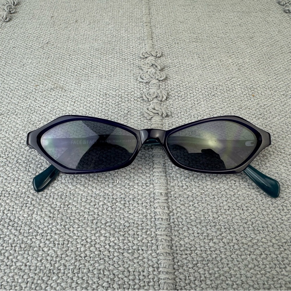 Lemon Black and Teal Angular Sunglasses